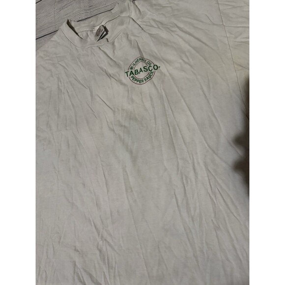 Vintage 90s Tabasco Hot Sauce Graphic T Shirt Rare Design Size 2XL XXL Defects - Picture 3 of 8